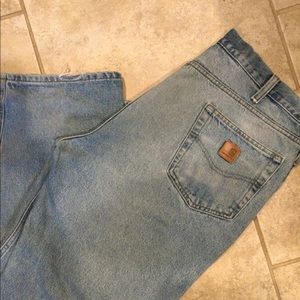 MENS CARHARTT DISTRESSED JEAN 40X30 SHOWS WEAR
